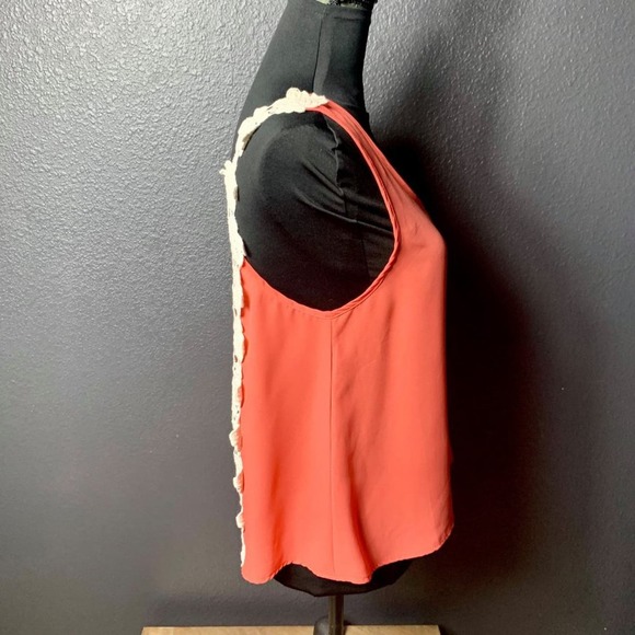 Love Posh Women's Orange Tank Sheer Crocheted Back Boho Vibe Tank Top Medium - Picture 4 of 7